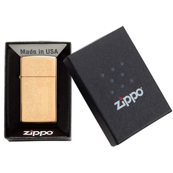 ENCEND. ZIPPO SLIM BRASS VENETIAN