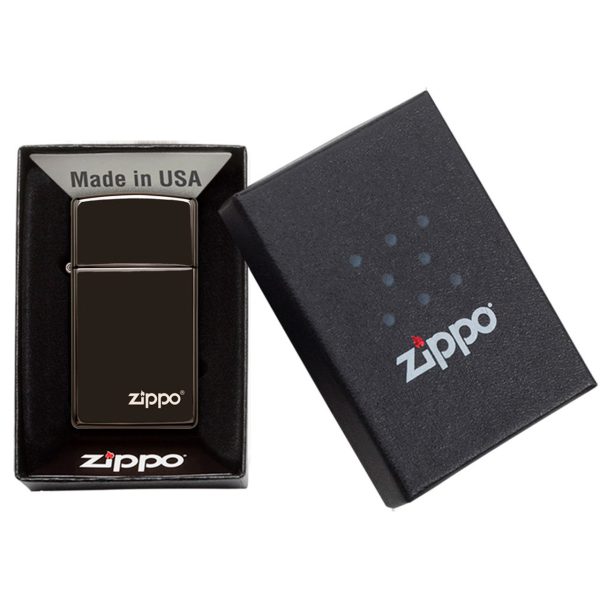 ENCEND. ZIPPO 28123 SLIM EBONY W/ZIPPO