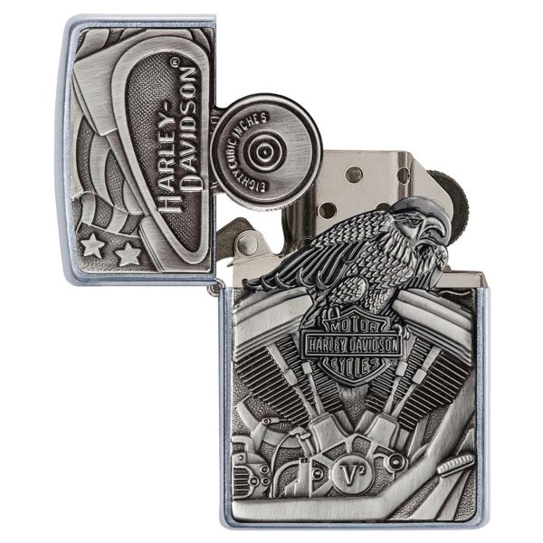 ENCEND. ZIPPO 207 HARLEY DAVIDSON MOTOR FLAG