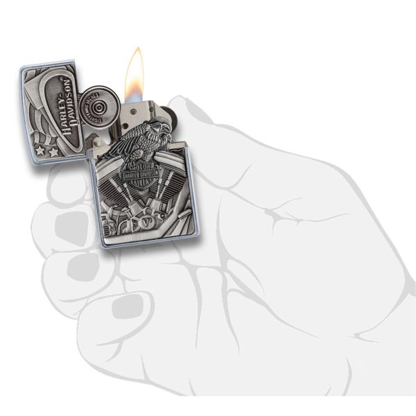 ENCEND. ZIPPO 207 HARLEY DAVIDSON MOTOR FLAG