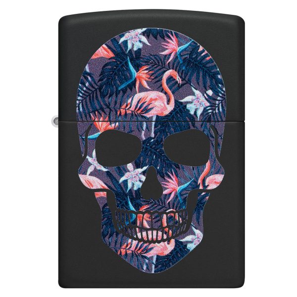 ENCEND. ZIPPO 218 FLAMINGO SKULL DESIGN